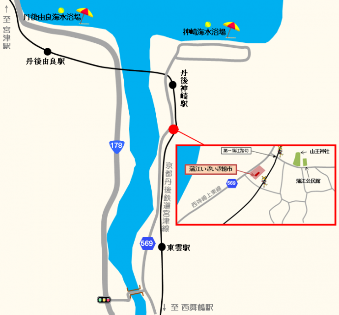 蒲江いきき朝市店舗地図