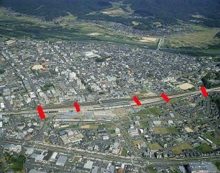 福知山駅上空の写真（事業実施後）