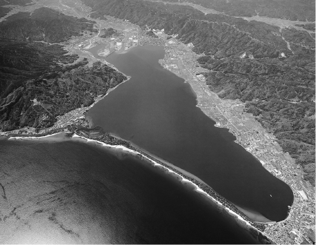 阿蘇海および天橋立の空中写真