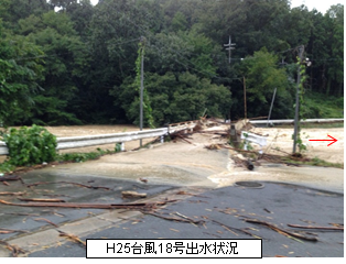 高屋川25年台風18号出水状況