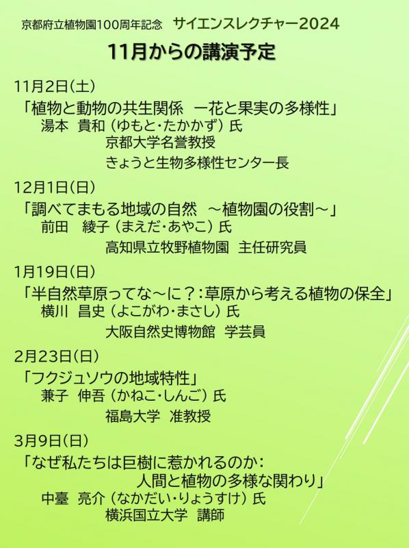 今後の予定