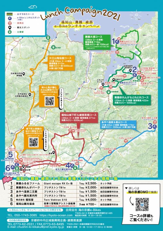 福知山・舞鶴・綾部e-Bikeランチキャンペーンチラシ裏