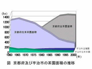 茶園面積の推移のグラフ