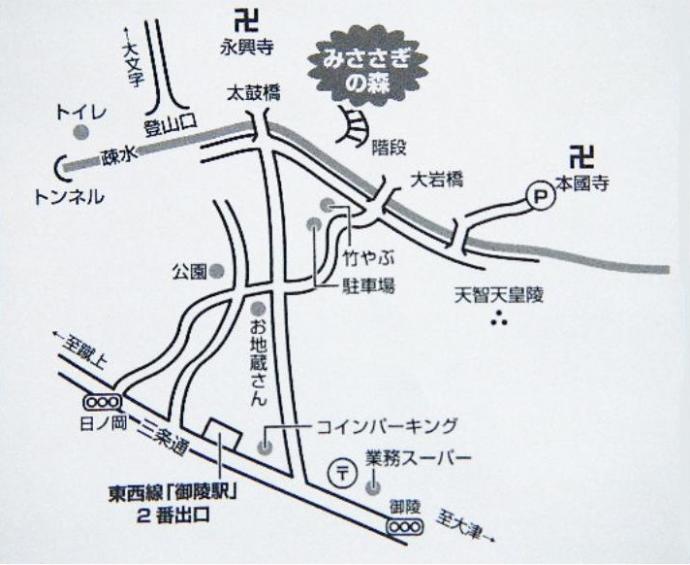 ビオトープネットワーク京都活動場所の地図