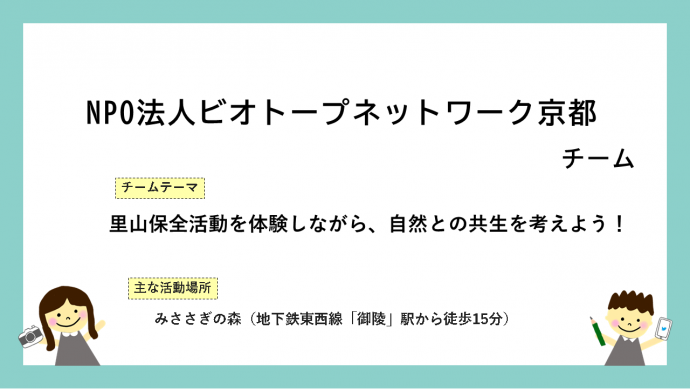 NPO法人ビオトープネットワーク京都チーム令和5年度活動報告