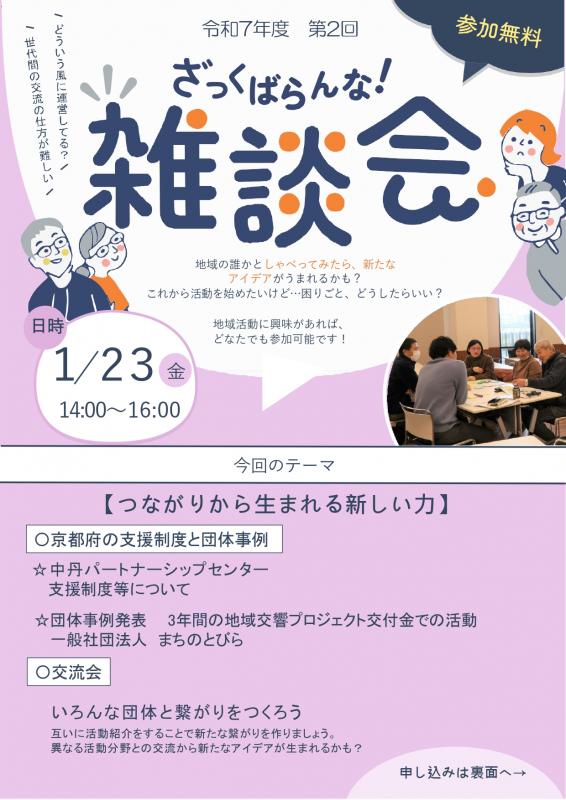 中丹地域パートナーシップミーティング第2回案内チラシ