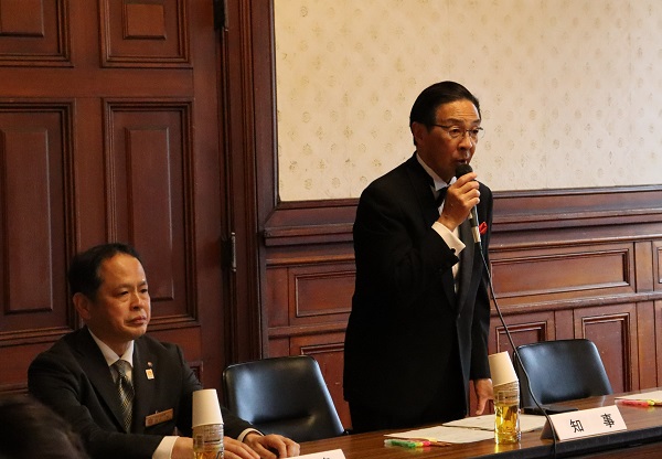 令和7年度京都府知事・市町村長会議に出席する知事
