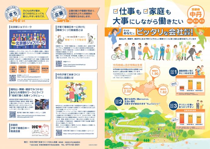 子育てにやさしい職場づくり取組み企業紹介冊子表紙裏面