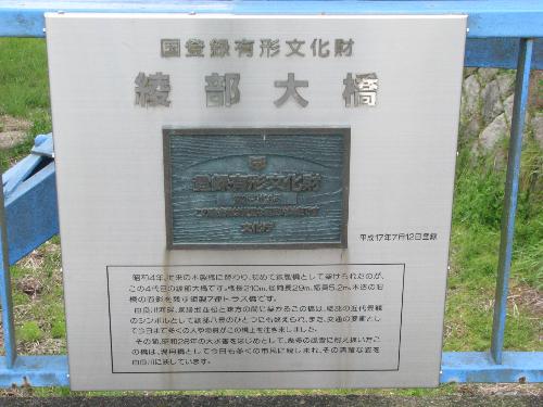 橋りょうの西側には国登録有形文化財のプレートがあります