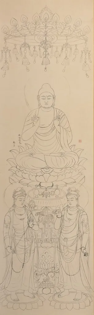 堂本印象《釈迦如来　大阪四天王寺宝塔内壁画(下絵)》1939年　京都府立堂本印象美術館蔵