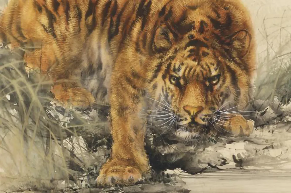 大橋翠石《猛虎之図》