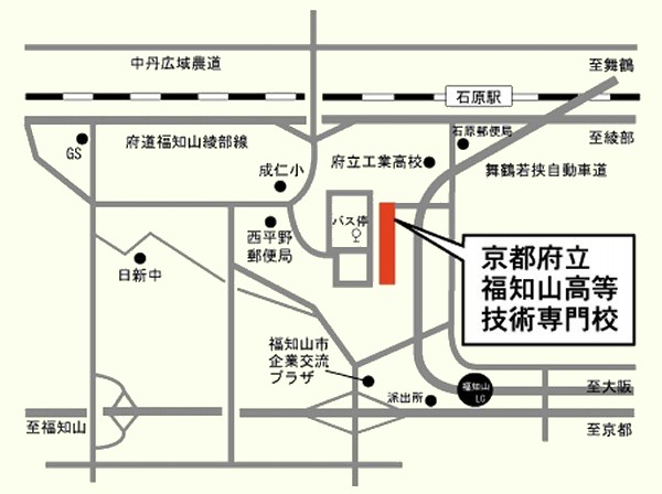 画像：福知山高等技術専門校地図