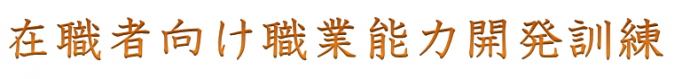 在職者向け職業能力開発訓練