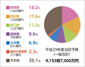 平成29年度当初予算(一般会計)　9,153億7,000万円