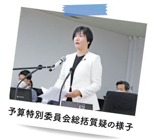 予算特別委員会総括質疑の様子