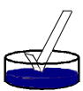 紙にインクをつけている絵
