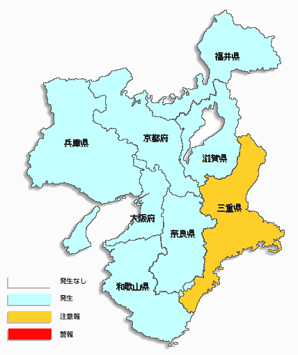 京都府感染症情報センター 水痘 近畿版地図