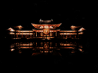 写真：ライトアップされた平等院