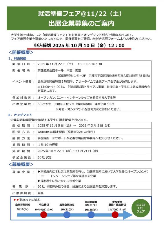 出展企業募集のご案内