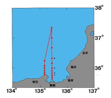 沿岸定線観測定点図