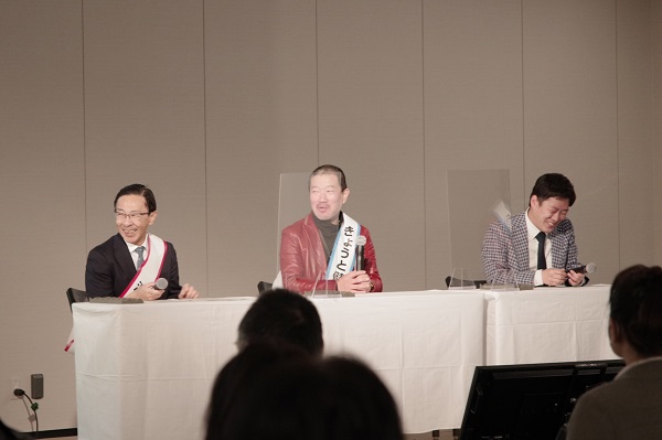ヘルス博KYOTO2022で対談する西脇知事と木村さん