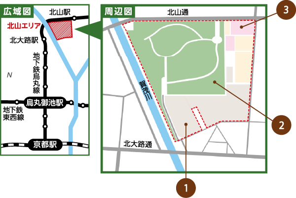 北山エリア（北山駅の南西）