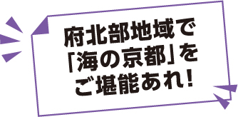 府北部地域で「海の京都」をご堪能あれ！