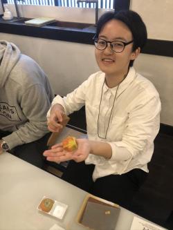 和菓子制作体験の様子