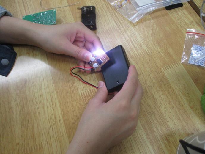 LEDが発光している様子