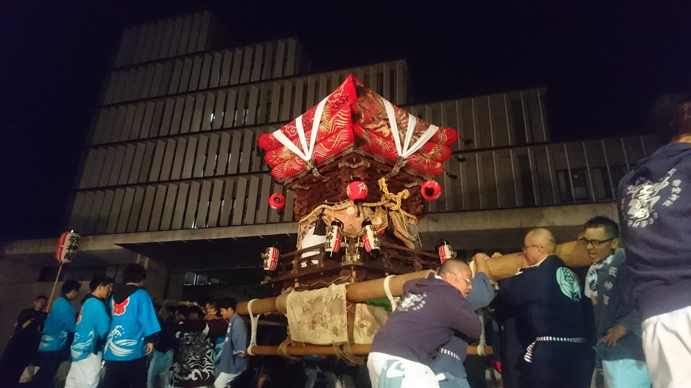 木津御輿ライトアップ 木津川市 木津川市役所駐車場 ※)お茶の京都DMOより