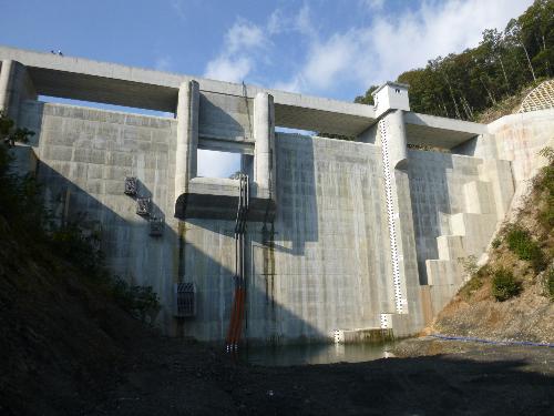 試験湛水前のダム本体（上流側より）