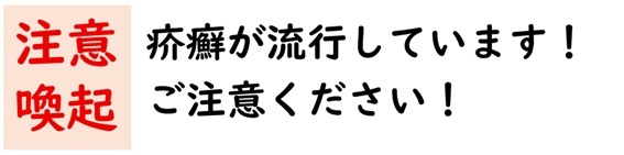 注意喚起・疥癬が流行しています。ご注意ください