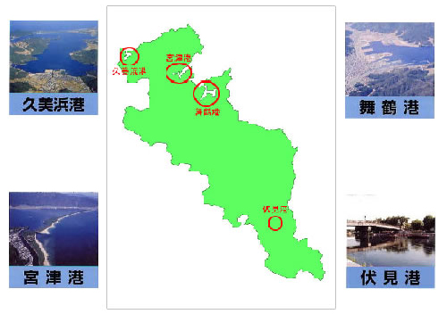 京都府の港湾所在地図
