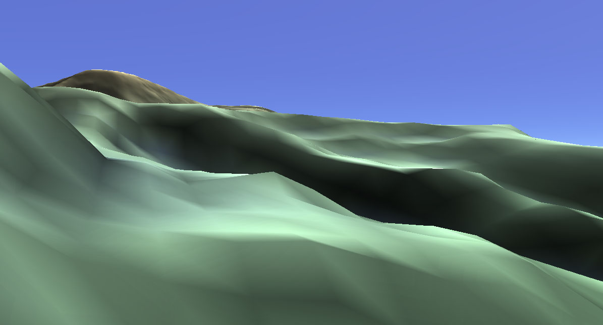 カシミール3Dによる阿弥陀ヶ峰やその西方の現況地形（視点は図8のB）