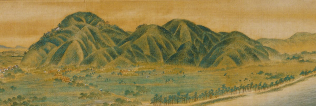 淀川両岸図巻に描かれた男山付近（完成画、原美術館蔵）