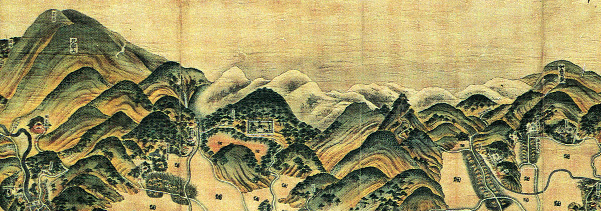 図31 「京師大絵図」（18世紀初期、慶応大学蔵）の比叡山付近