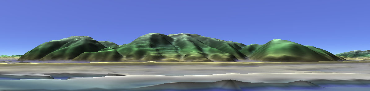 カシミール3Dによる男山の現況地形