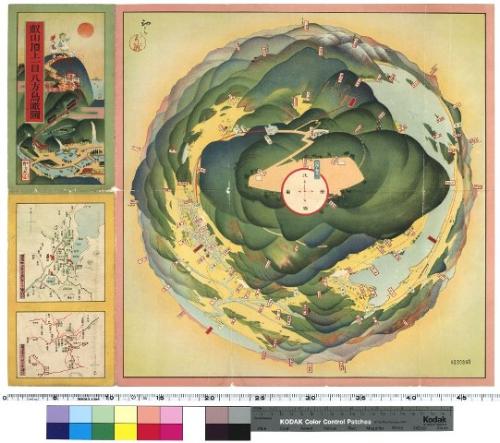 叡山頂上一目八方鳥瞰図