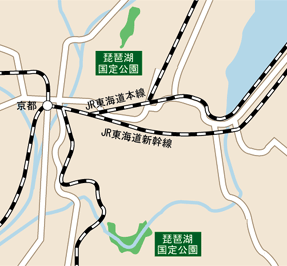 琵琶湖国定公園周辺の地図