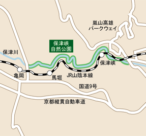 京都府立保津峡自然公園周辺の地図