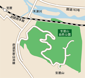京都府立笠置山自然公園周辺の地図