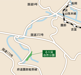 京都府立るり渓自然公園周辺の地図