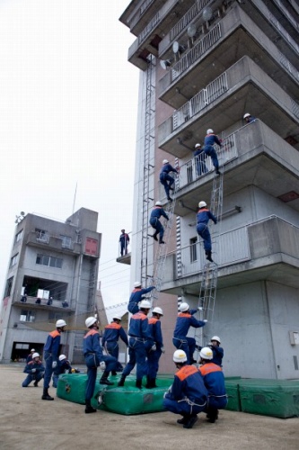 救助基本訓練3連はしご2