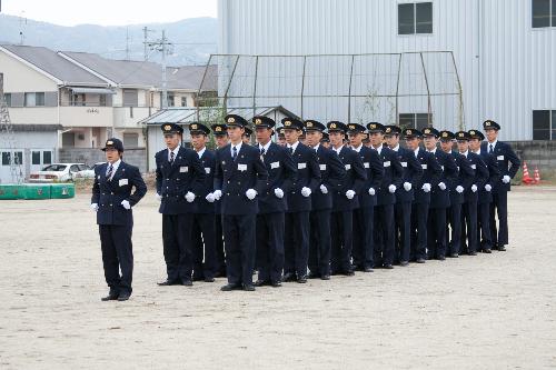 実科訓練披露における小隊訓練