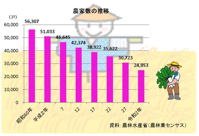農家数の推移グラフ