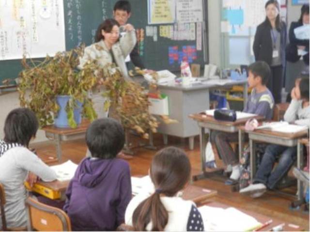 小学校で大豆についての授業（１０月３０日）