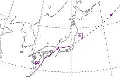 台風23号経路図
