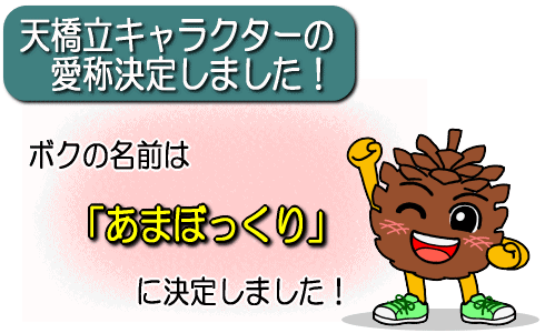 天橋立キャラクターの愛称決定について 京都府ホームページ