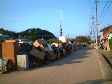 台風23号被災直後の京口橋付近