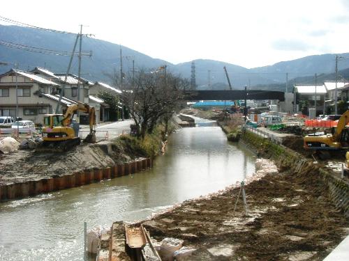 2010年2月の京口橋上流の様子